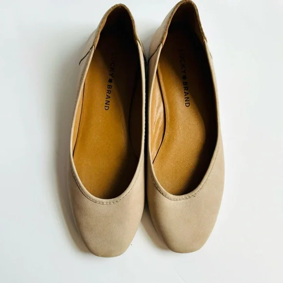 Lucky Brand LP Alanya Leather Ballet Flats Beige / Tan size 38.5 / 8 M - Picture 11 of 12